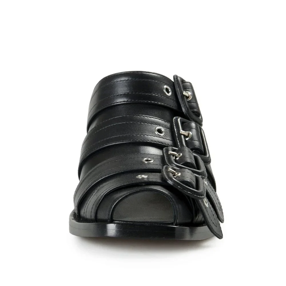 Burberry Women's "Barcroft" Black Heeled Mules Sandals Shoes US 6 IT 36 - Picture 5 of 8